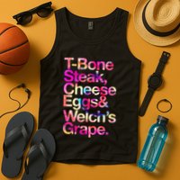 T Bone Steak Cheese Eggs WelchS Grape Tank Top
