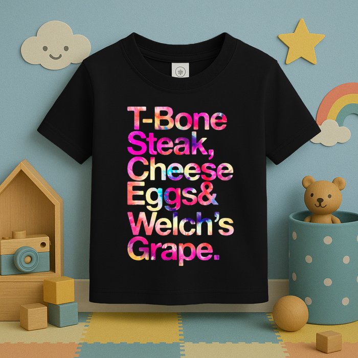 T Bone Steak Cheese Eggs WelchS Grape Toddler T-Shirt