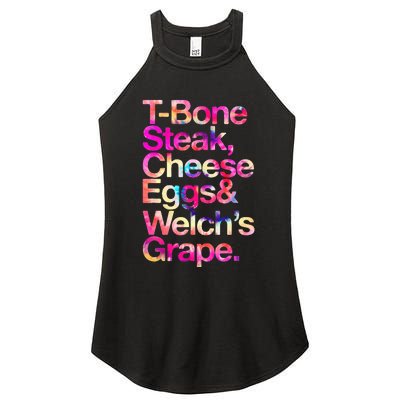 T Bone Steak Cheese Eggs WelchS Grape Women’s Perfect Tri Rocker Tank