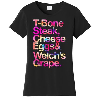 T Bone Steak Cheese Eggs WelchS Grape Women's T-Shirt