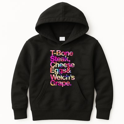 T Bone Steak Cheese Eggs WelchS Grape Kids Hoodie