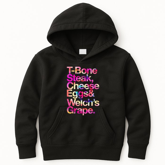 T Bone Steak Cheese Eggs WelchS Grape Kids Hoodie