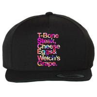 T Bone Steak Cheese Eggs WelchS Grape Wool Snapback Cap