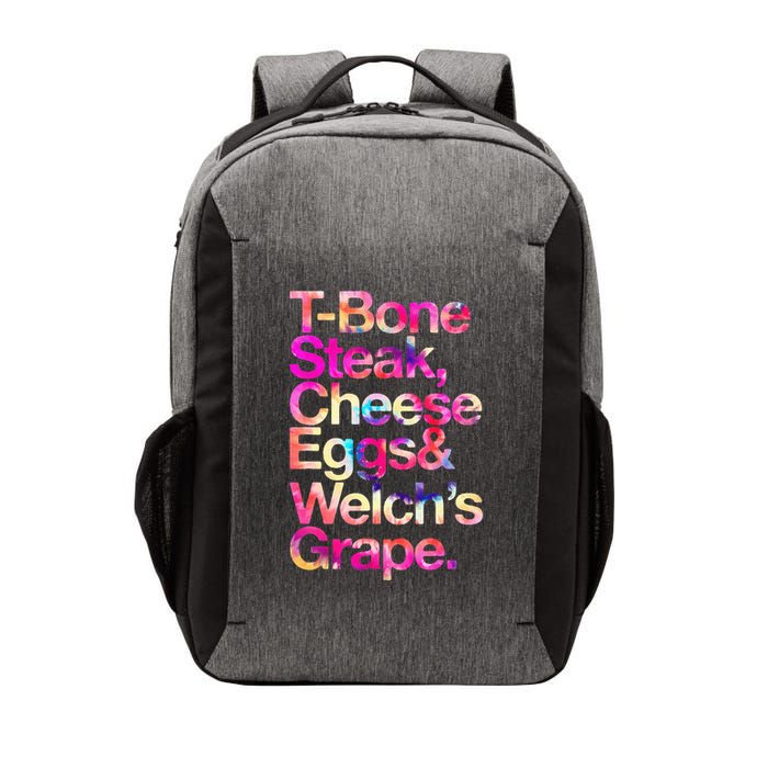 T Bone Steak Cheese Eggs WelchS Grape Vector Backpack