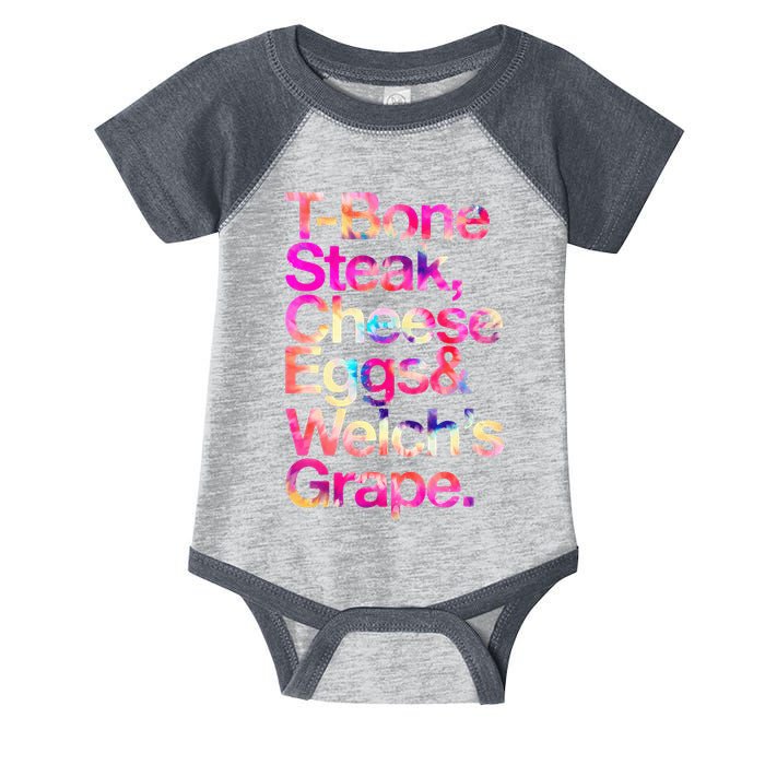T Bone Steak Cheese Eggs WelchS Grape Infant Baby Jersey Bodysuit