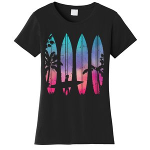 Tropical Beach Surf Surfboard Surfing Surfer Ocean Surfing Women's T-Shirt