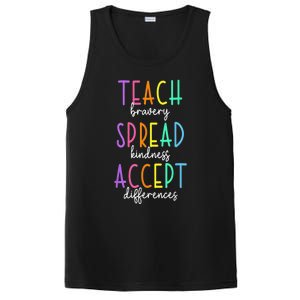 Teach Bravery Spread Kindness Accept Differences Autism PosiCharge Competitor Tank