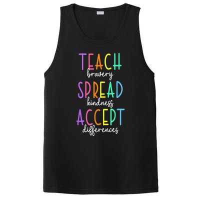 Teach Bravery Spread Kindness Accept Differences Autism PosiCharge Competitor Tank