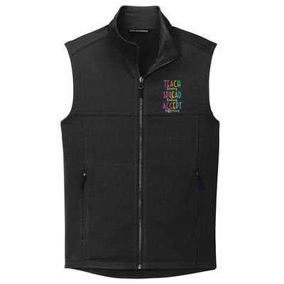 Teach Bravery Spread Kindness Accept Differences Autism Collective Smooth Fleece Vest