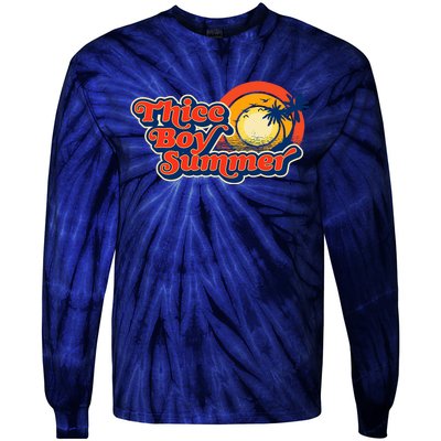 Thicc Boy Summer! Funny Fit2Serve 90s Style Beach Graphic Tie-Dye Long Sleeve Shirt