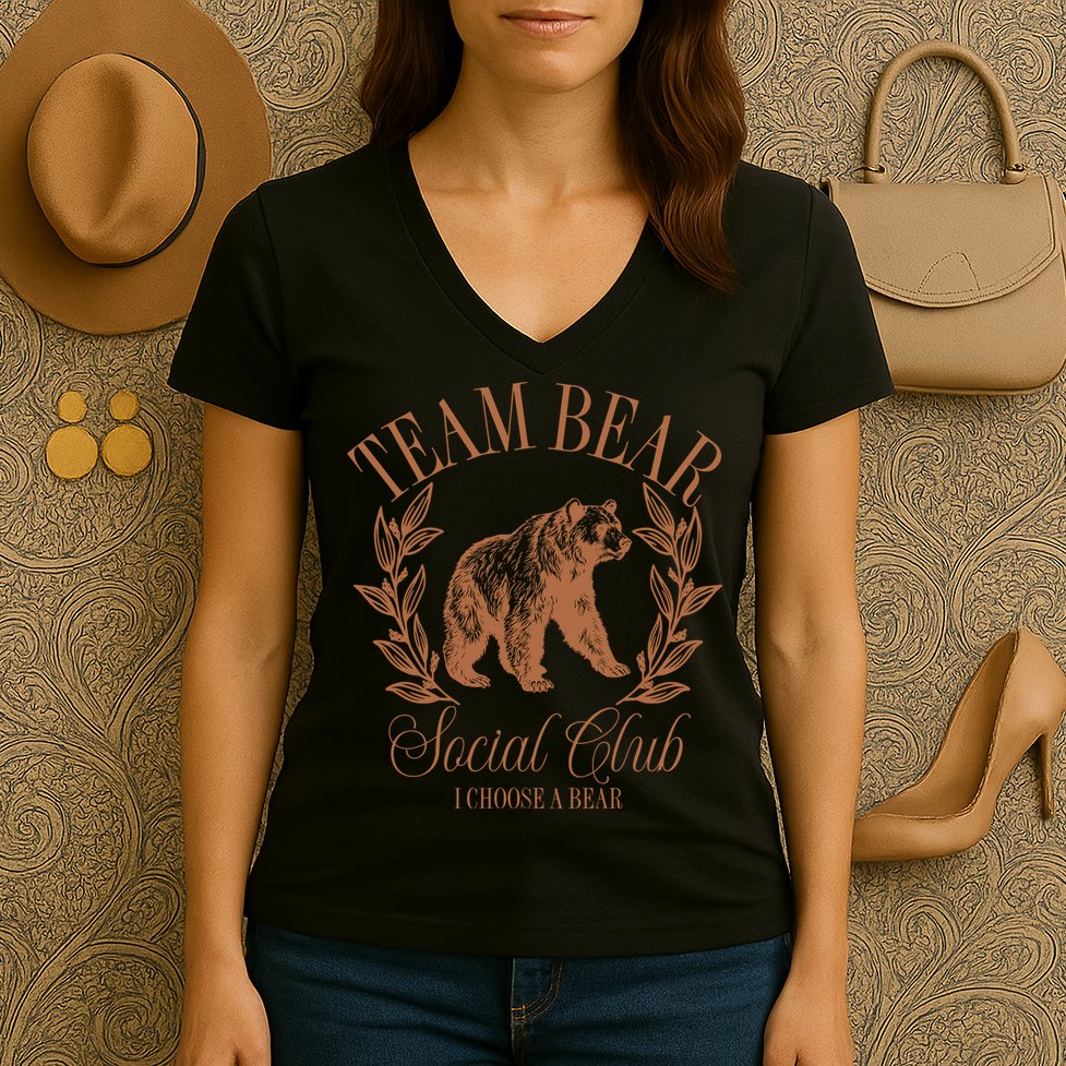 Team Bear Social Club I Choose The Bear Women's V-Neck T-Shirt