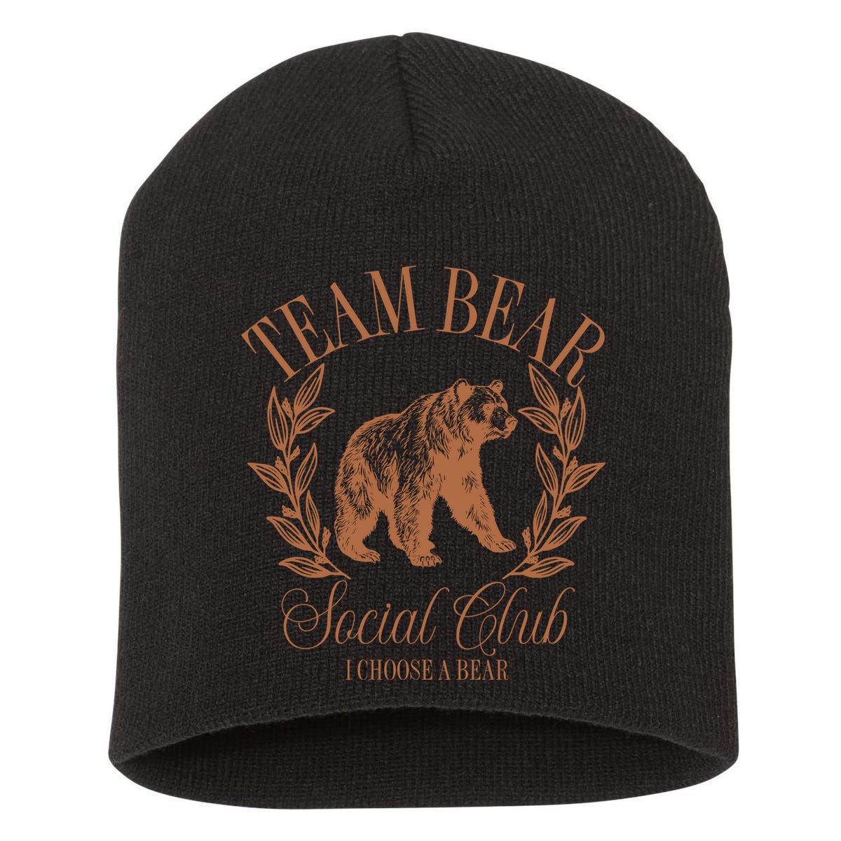 Team Bear Social Club I Choose The Bear Short Acrylic Beanie