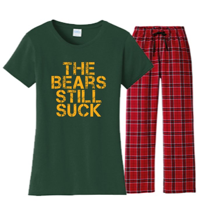 The Bears Still Suck Green Bay TShirt Women's Flannel Pajama Set