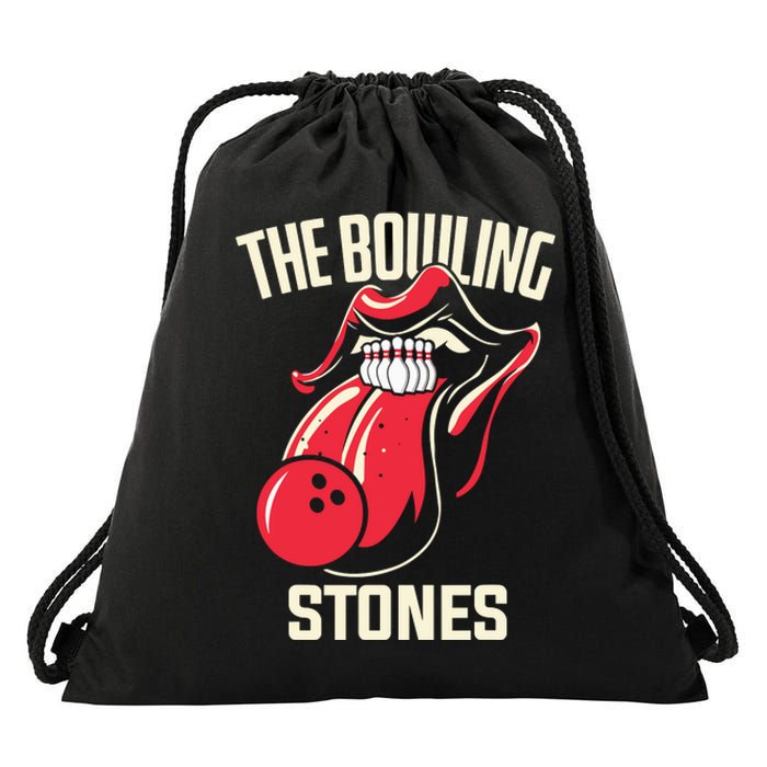 The Bowling Stones Bowling Drawstring Bag