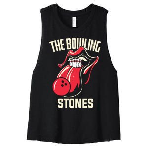 The Bowling Stones Bowling Women's Racerback Cropped Tank