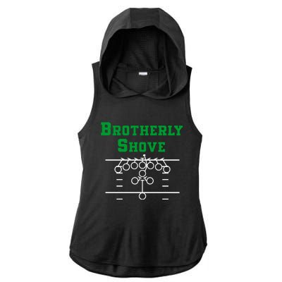 The Brotherly Shove Philadelphia Eagle Football Ladies PosiCharge Tri-Blend Wicking Draft Hoodie Tank