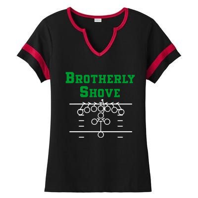 The Brotherly Shove Philadelphia Eagle Football Ladies Halftime Notch Neck Tee