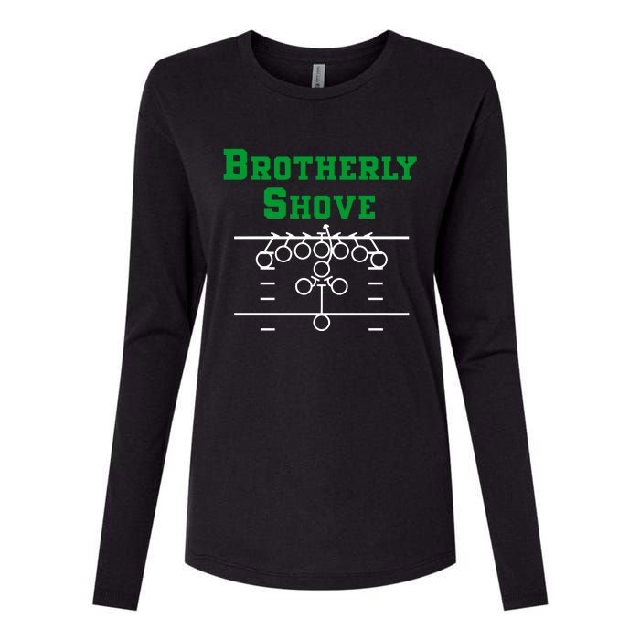 The Brotherly Shove Philadelphia Eagle Football Womens Cotton Relaxed Long Sleeve T-Shirt