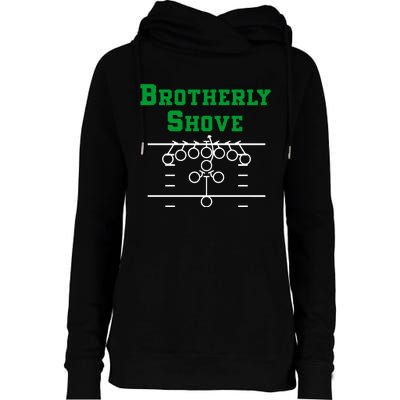 The Brotherly Shove Philadelphia Eagle Football Womens Funnel Neck Pullover Hood