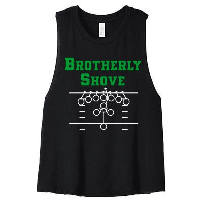 The Brotherly Shove Philadelphia Eagle Football Women's Racerback Cropped Tank