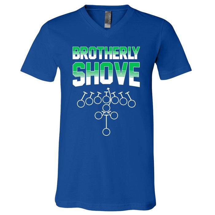 The Brotherly Shove Philadelphia Football V-Neck T-Shirt