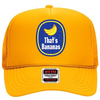 Thats Bananas Sticker Funny Fruit Lazy DIY Halloween Costume High Crown Mesh Back Trucker Hat