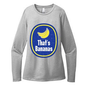 Thats Bananas Sticker Funny Fruit Lazy DIY Halloween Costume Womens CVC Long Sleeve Shirt