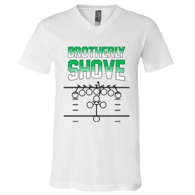 The Brotherly Shove Philadelphia Eagle Football V-Neck T-Shirt