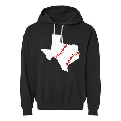 Texas Baseball State Funny Texas Baseball Garment-Dyed Fleece Hoodie