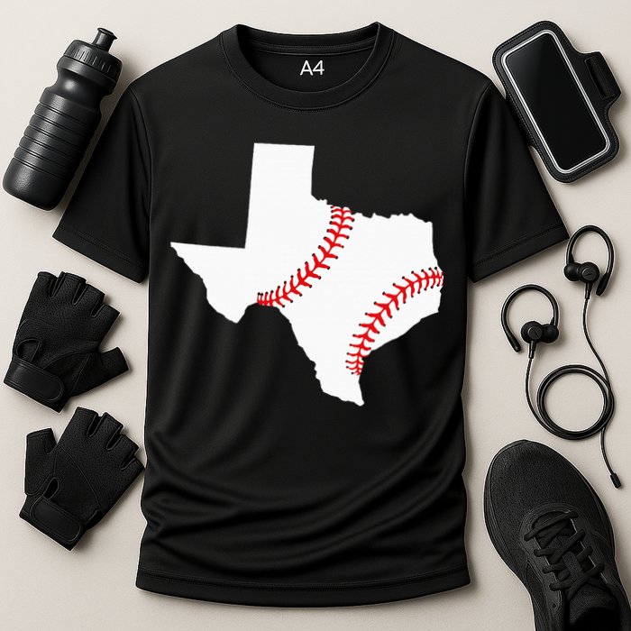 Texas Baseball State Funny Texas Baseball Cooling Performance Crew T-Shirt