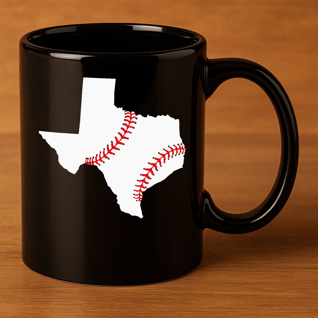 Texas Baseball State Funny Texas Baseball 11oz C Handle Ceramic Mug
