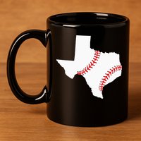 Texas Baseball State Funny Texas Baseball 11oz C Handle Ceramic Mug