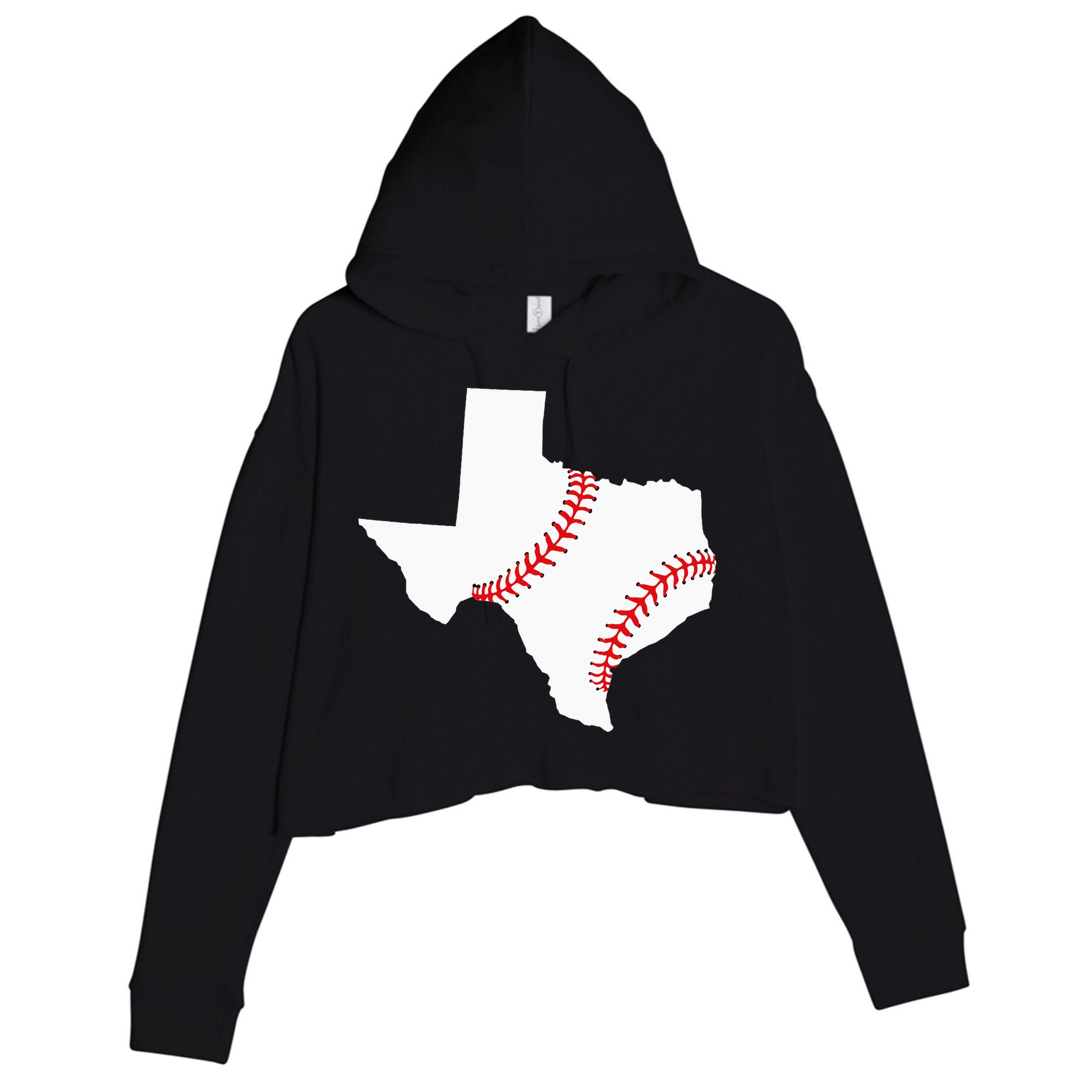 Texas Baseball State Funny Texas Baseball Crop Fleece Hoodie
