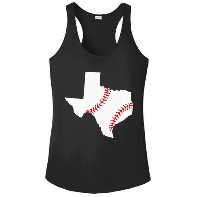 Texas Baseball State Funny Texas Baseball Ladies PosiCharge Competitor Racerback Tank