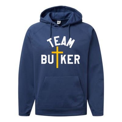 Team Butker Surname Christianity Cross Family Name Performance Fleece Hoodie