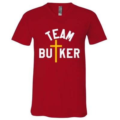 Team Butker Surname Christianity Cross Family Name V-Neck T-Shirt