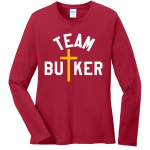 Team Butker Surname Christianity Cross Family Name Ladies Long Sleeve Shirt