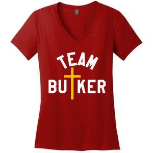 Team Butker Surname Christianity Cross Family Name Women's V-Neck T-Shirt