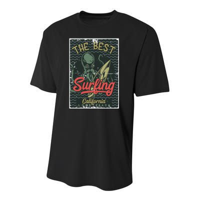 The Best Surfing California Long Beach Youth Performance Sprint T-Shirt