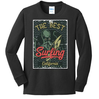 The Best Surfing California Long Beach Kids Long Sleeve Shirt