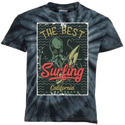 The Best Surfing California Long Beach Kids Tie-Dye T-Shirt