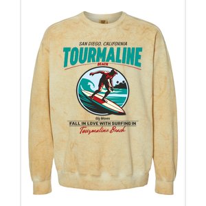 Tourmaline Beach Surfing Park California Colorblast Crewneck Sweatshirt