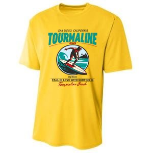 Tourmaline Beach Surfing Park California Performance Sprint T-Shirt