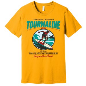 Tourmaline Beach Surfing Park California Premium T-Shirt