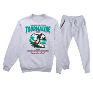 Tourmaline Beach Surfing Park California Premium Crewneck Sweatsuit Set