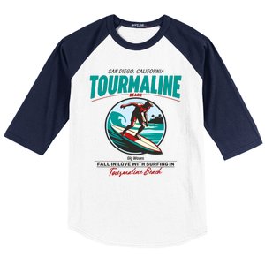 Tourmaline Beach Surfing Park California Baseball Sleeve Shirt