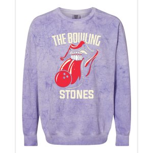 The Bowling Stones Funny Mouth Bowling Colorblast Crewneck Sweatshirt