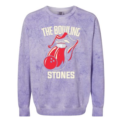 The Bowling Stones Funny Mouth Bowling Colorblast Crewneck Sweatshirt