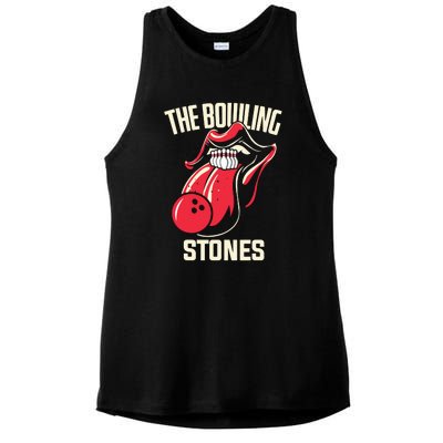 The Bowling Stones Funny Mouth Bowling Ladies PosiCharge Tri-Blend Wicking Tank