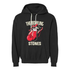 The Bowling Stones Funny Mouth Bowling Garment-Dyed Fleece Hoodie